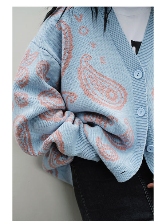 VOTE Paisley Knitted Cardigan