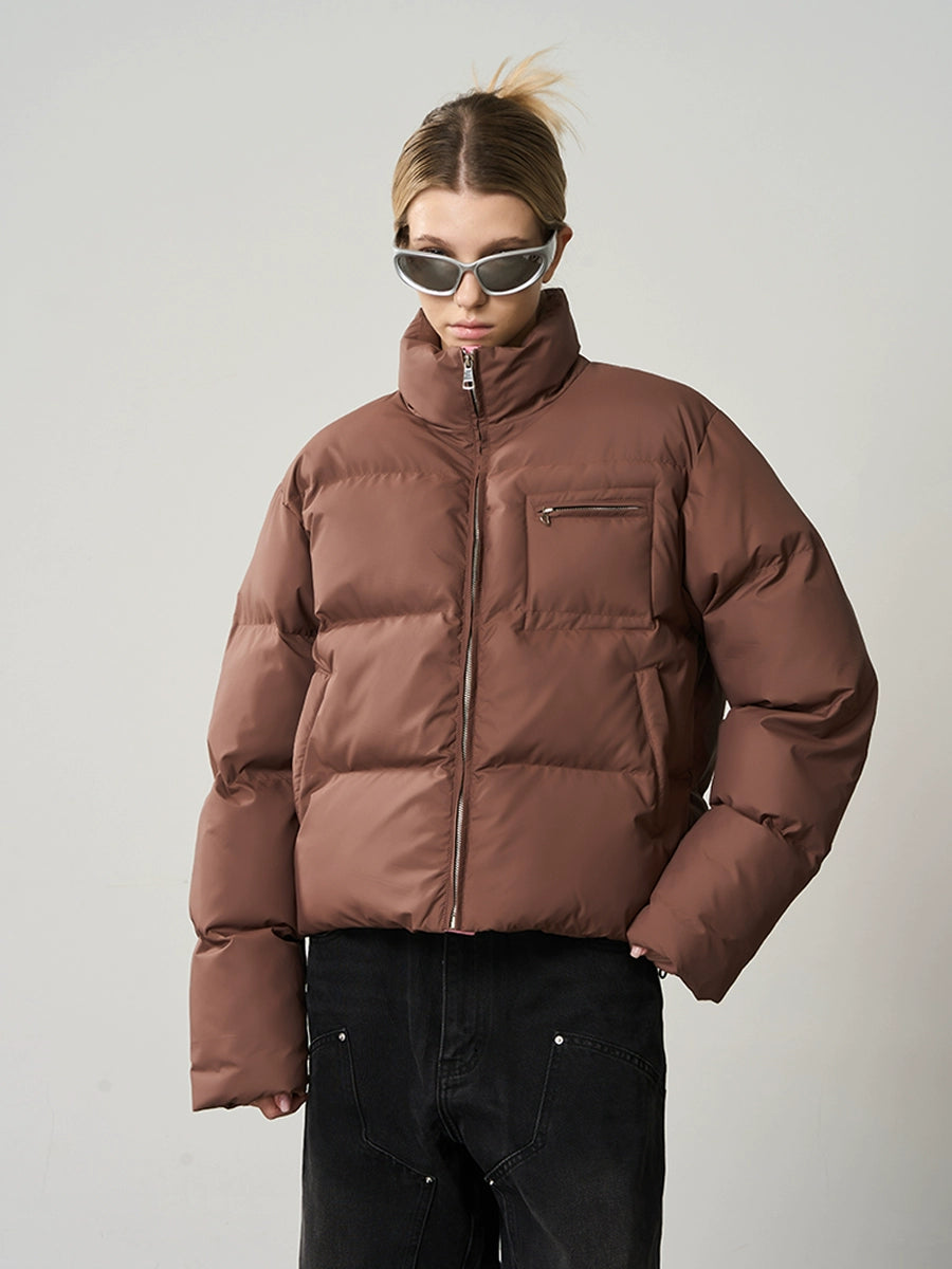 Harsh and Cruel Contrast Zipper Padded Down Jacket