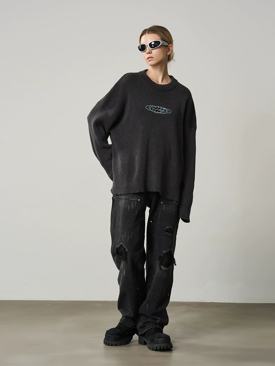 Harsh and Cruel Logo Crewneck Knit Sweater
