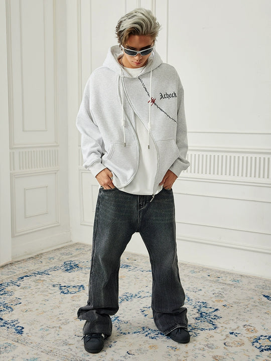 Achock Logo Embroidered Design S Zipper Hoodie