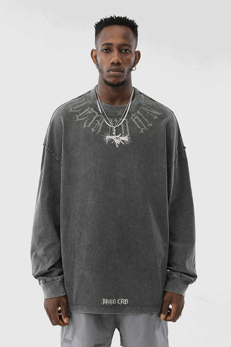 JHYQ Washed Old Long Sleeved Tee