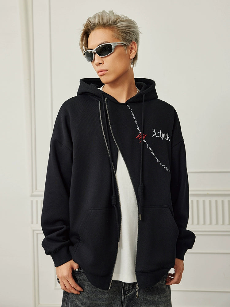 Achock Logo Embroidered Design S Zipper Hoodie