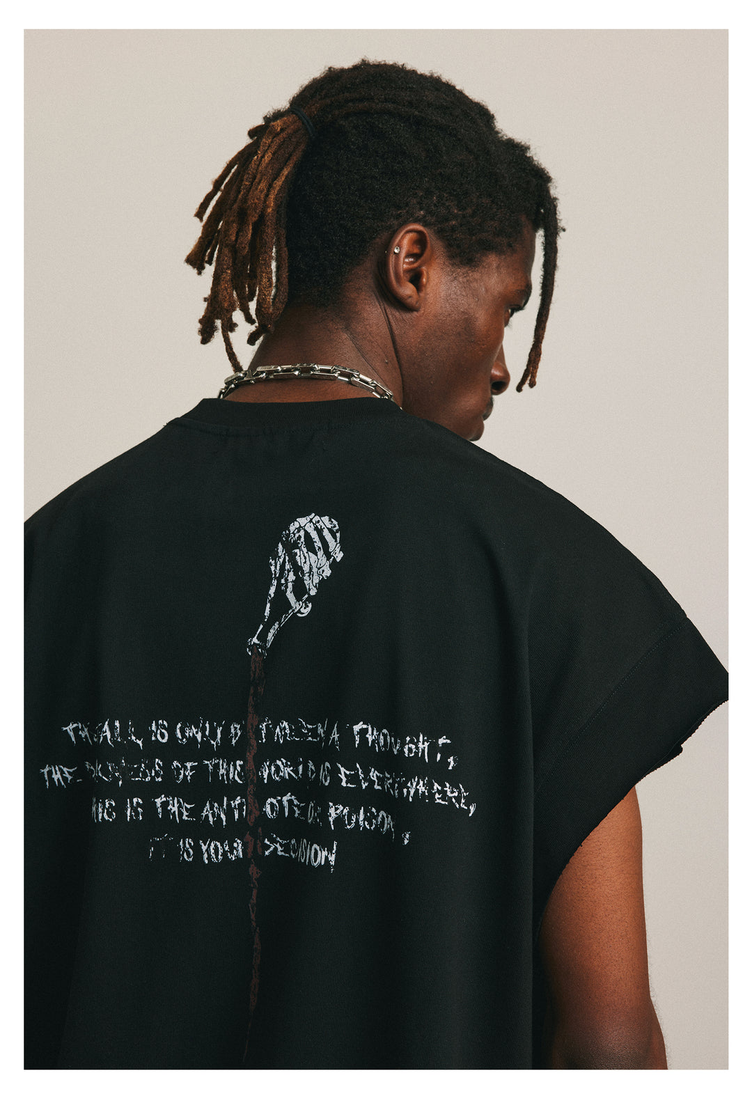 ANTIDOTE Skeleton Print Sleeveless Tee