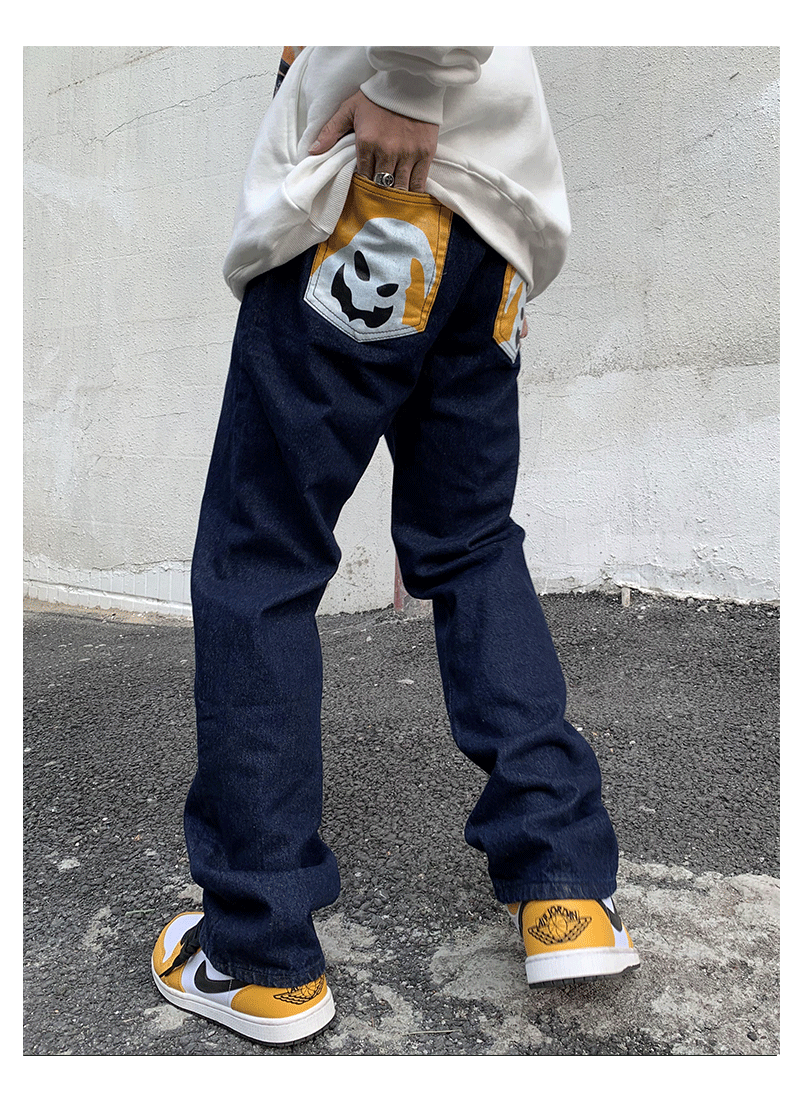 Sanskrit Printed Denim Jeans