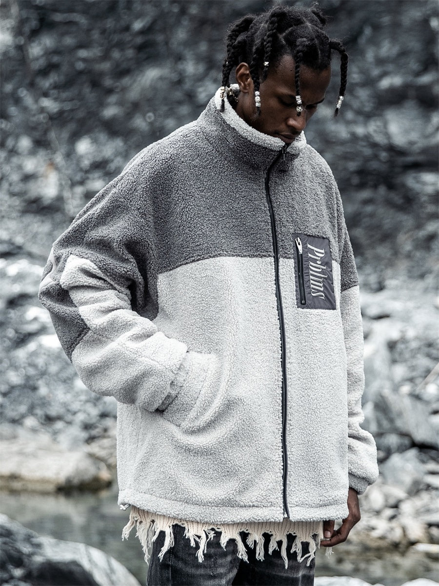 PRBLMS Big LOGO Sherpa Fleece Boa Jacket | Face 3 Face