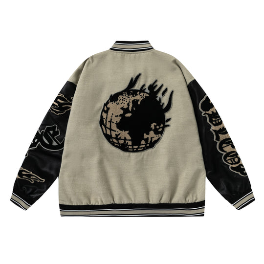 F3F Select Flame Embroidered Varsity Jacket