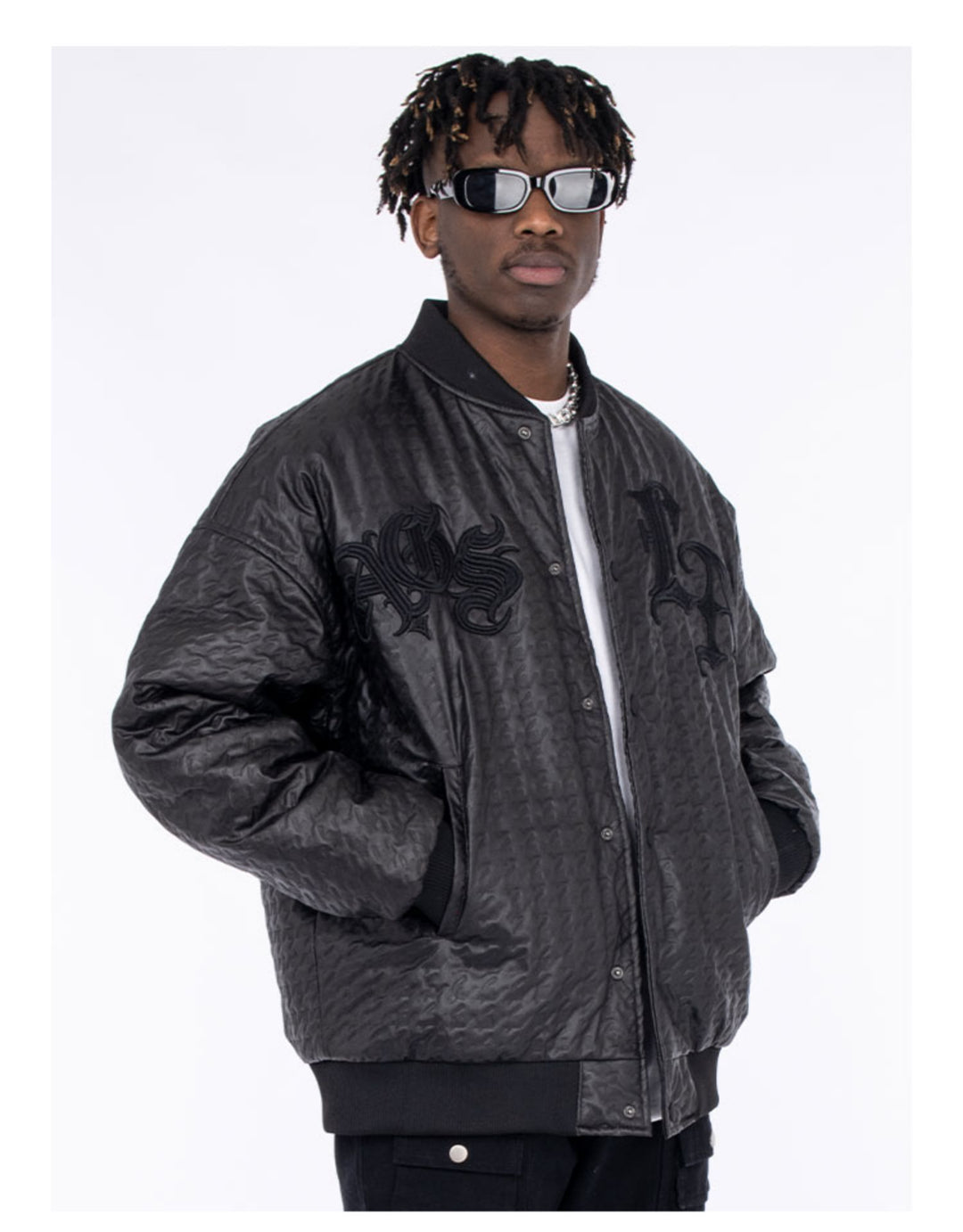 Gothic Word Quilted Varsity Jacket