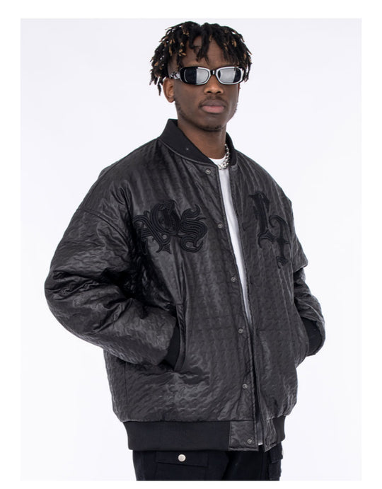 Gothic Word Quilted Varsity Jacket