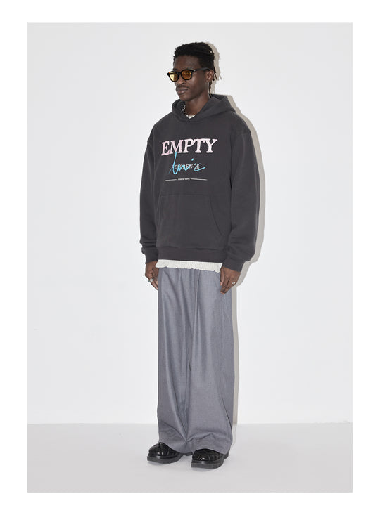 EMPTY REFERENCE Embroidered Silhouette Drape Suit Pants