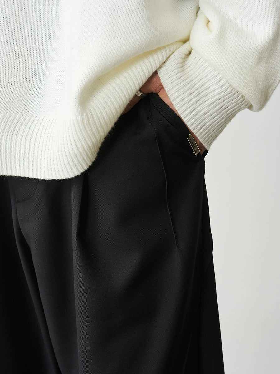 Harsh and Cruel Pleat Split & 3D Cut Suit Pants