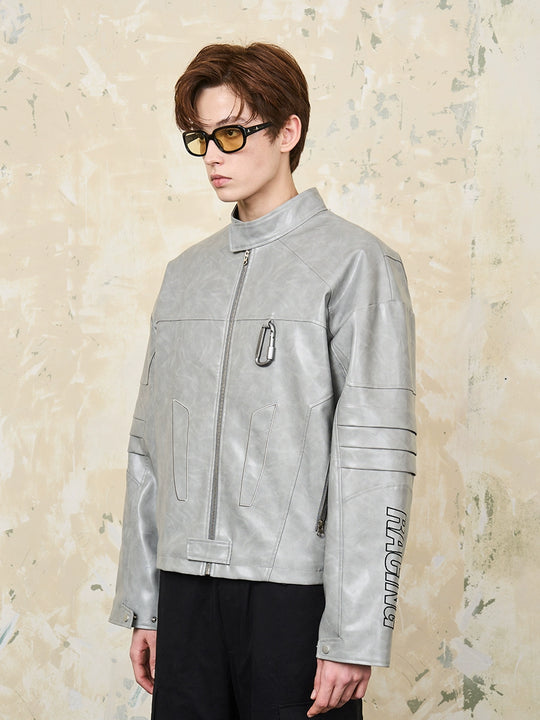 Harsh and Cruel Deconstructed Patchwork Leather Jacket