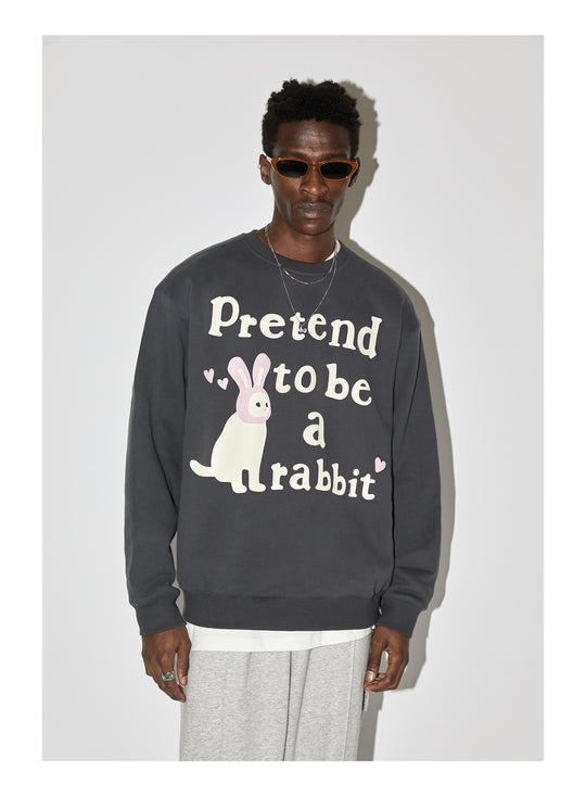 EMPTY REFERENCE Rabbit Kitten Print Sweatshirts