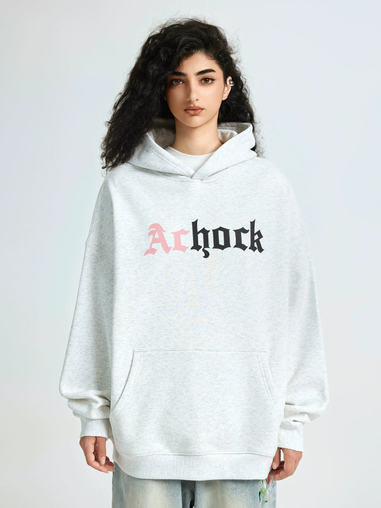 Puff print hoodies | Achock Colorblocking Printed Logo Hoodie | Face 3 Face