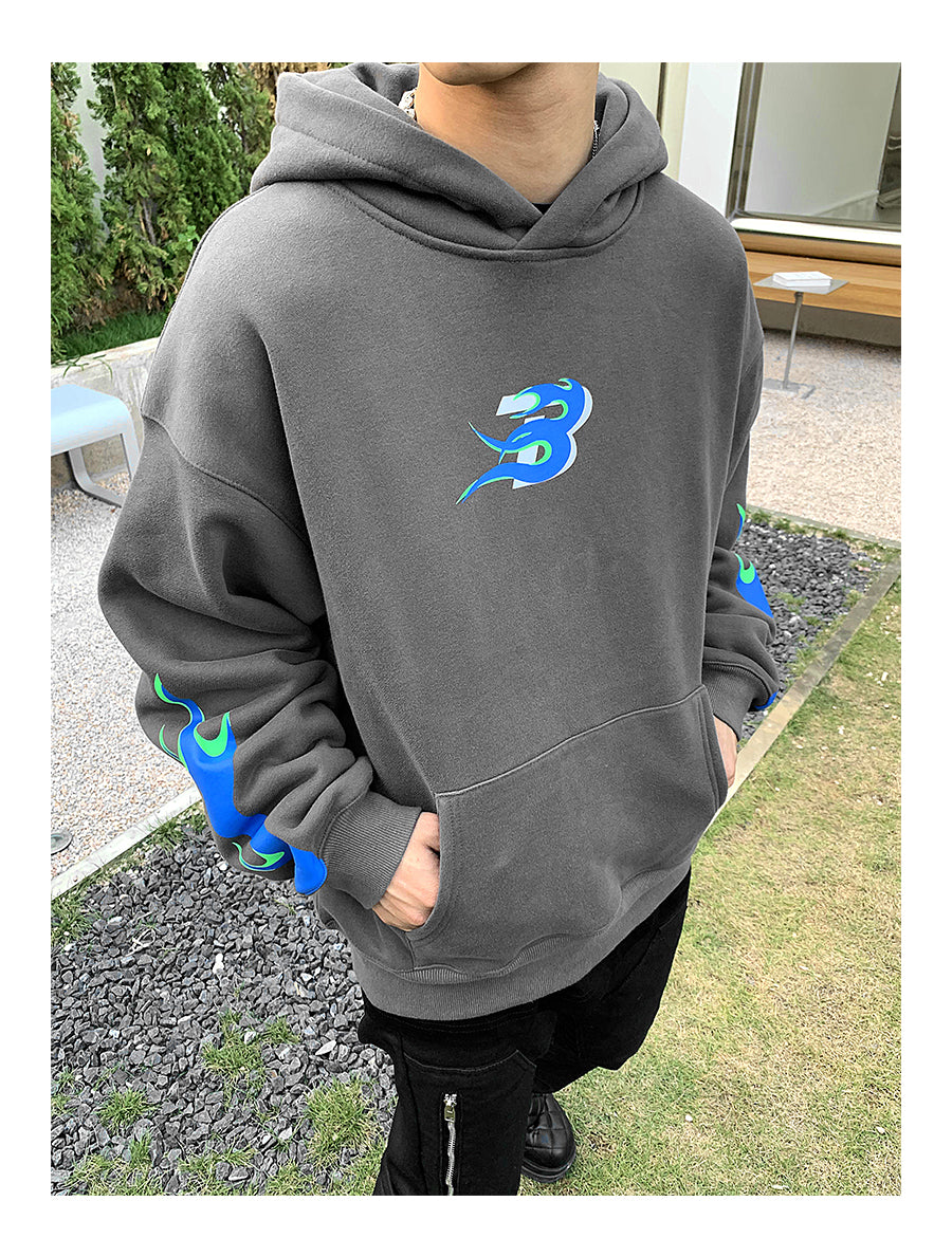 Flame Print Hoodie
