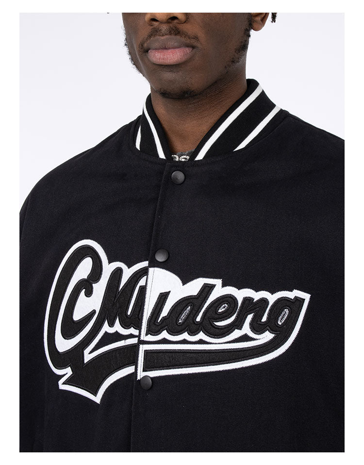 Embroidered Letters Varsity Jacket