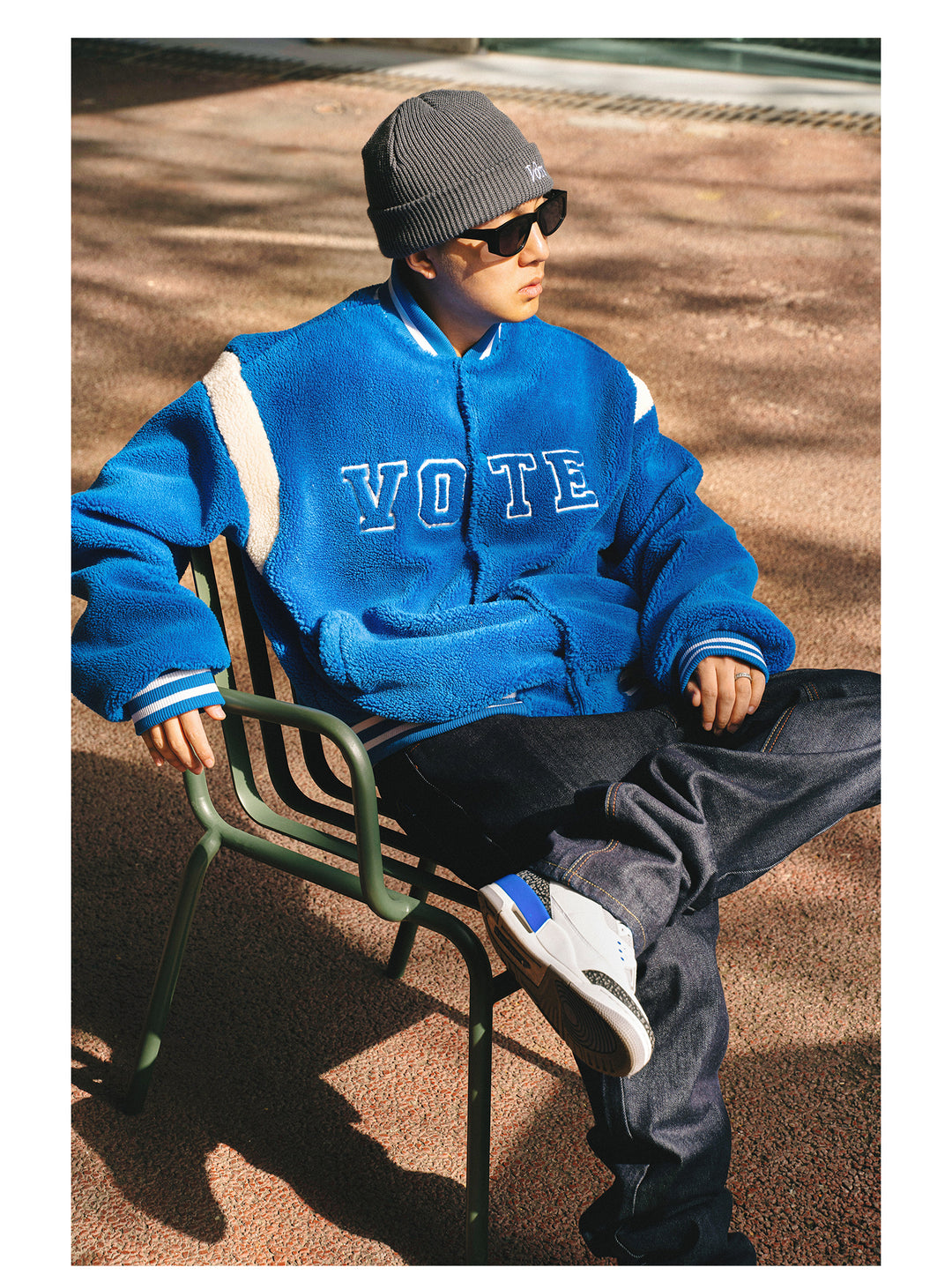 VOTE Logo Sherpa Baseball Jacket