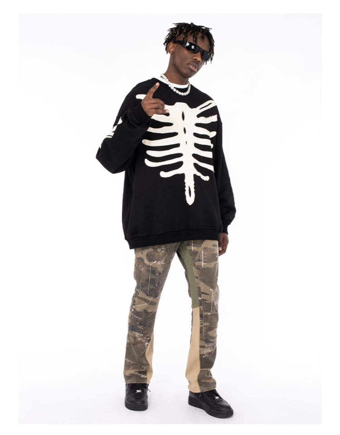 Patch Skeleton Sweatshirts