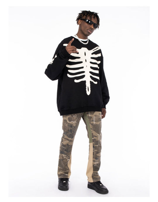 Patch Skeleton Sweatshirts