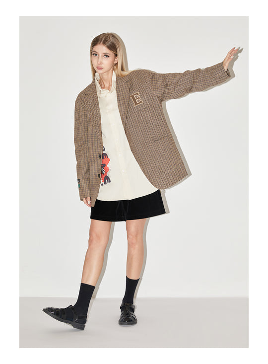 EMPTY REFERENCE Patch Embroidery Suit Jacket