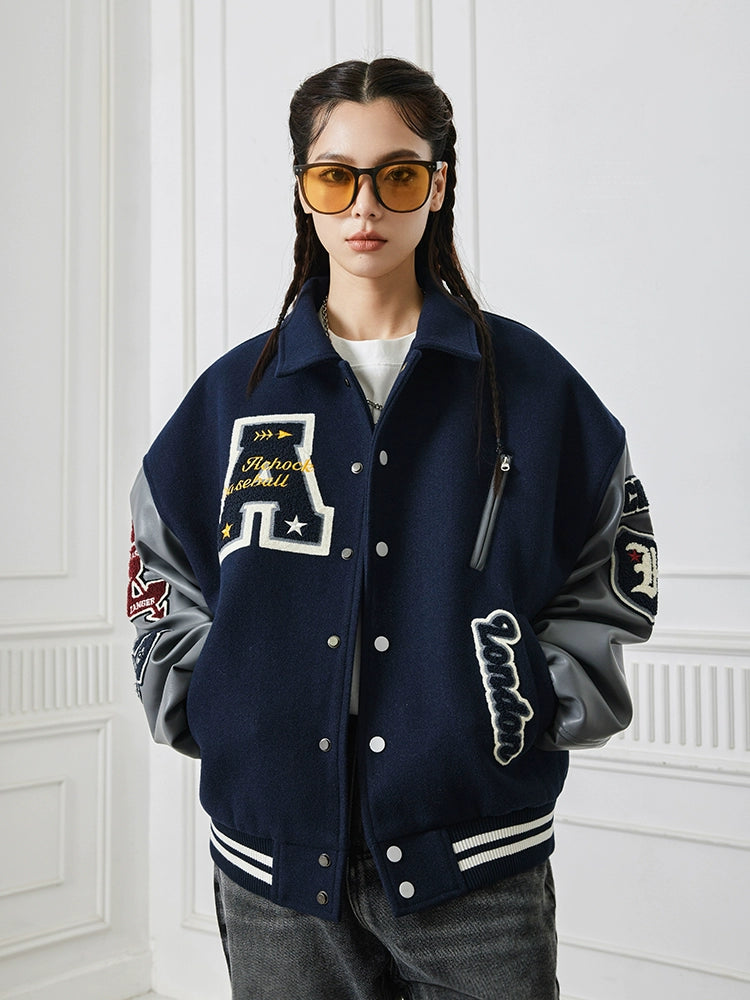 Baseball Jacket | Achock Heavy Embroidery Baseball Jacket | Face 3 Face