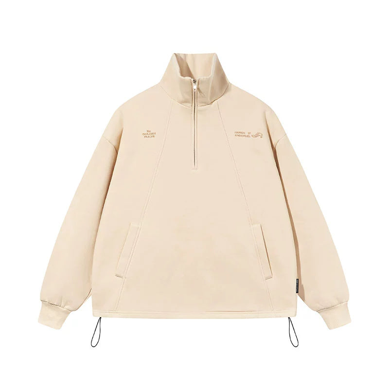 Harsh and Cruel Half Zip Stitched Pullover Sweatshirt