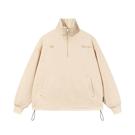 Harsh and Cruel Half Zip Stitched Pullover Sweatshirt