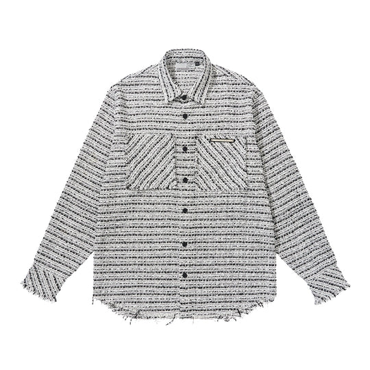 Harsh and Cruel Distressed Tweed Long Sleeve Shirt