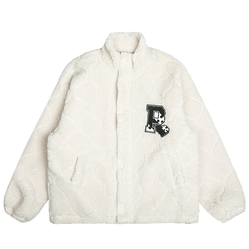 PRBLMS Rubber Label Sherpa Fleece Jacket | Face 3 Face