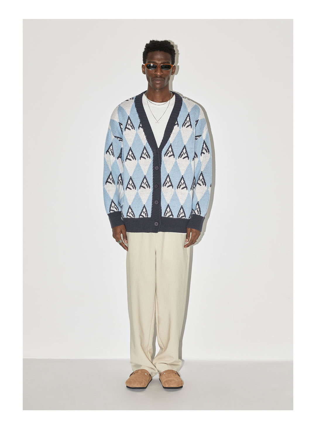 EMPTY REFERENCE Snow Mountain Stitching Cardigan