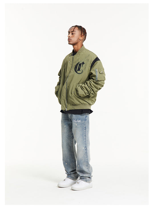 CashRules Skull Embroidery Air Force Pilot Jacket