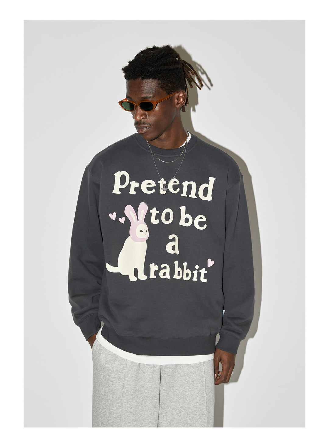 EMPTY REFERENCE Rabbit Kitten Print Sweatshirts
