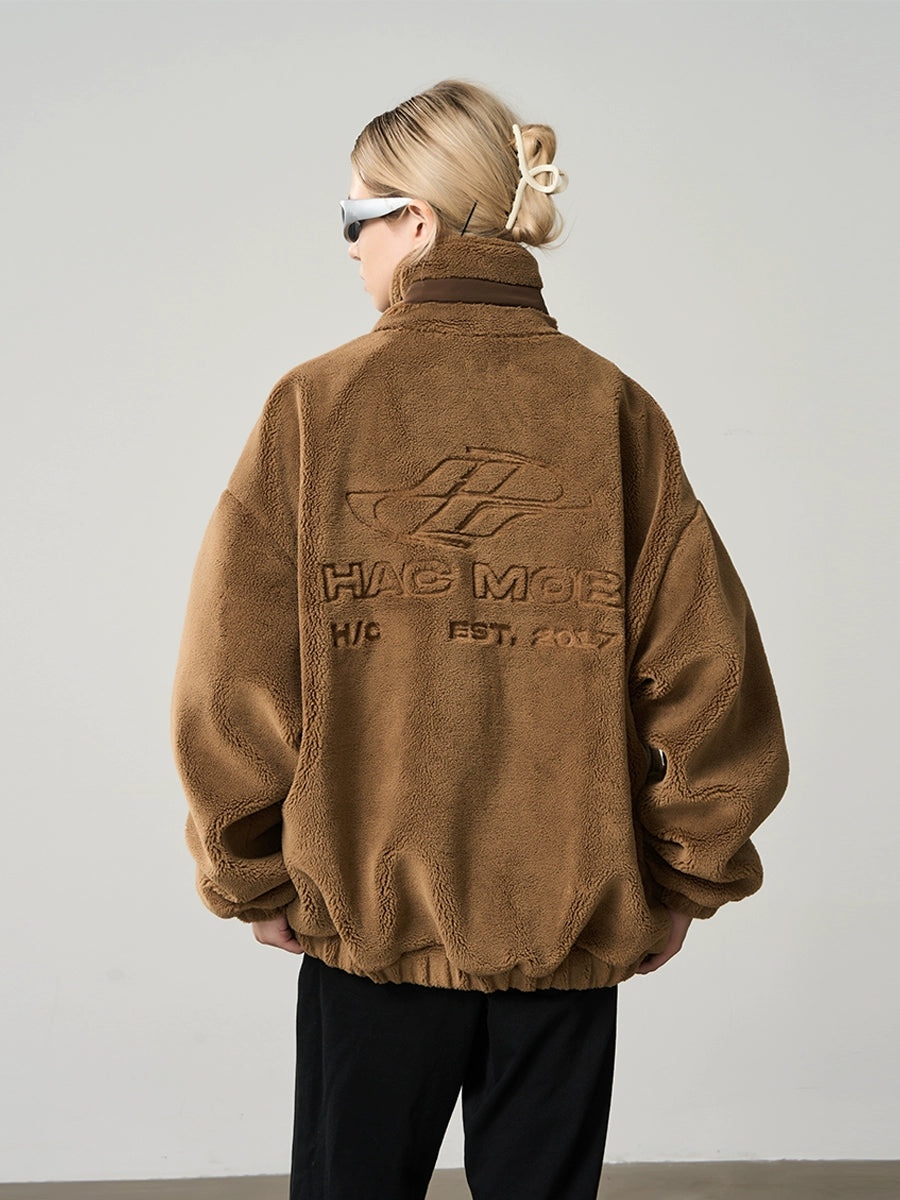 Harsh and Cruel Logo Embroidered Sherpa Jacket