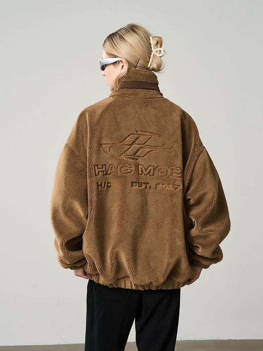 Harsh and Cruel Logo Embroidered Sherpa Jacket