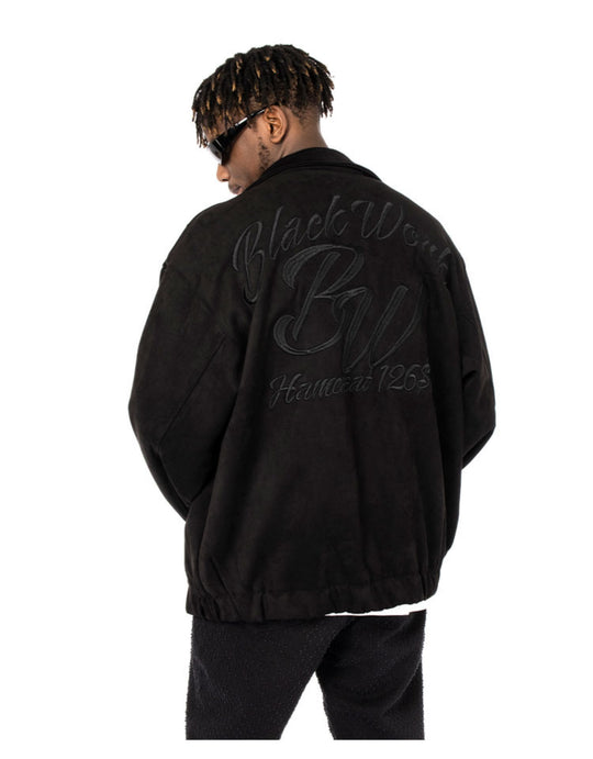 BW Embroidered Letter Varsity Jacket