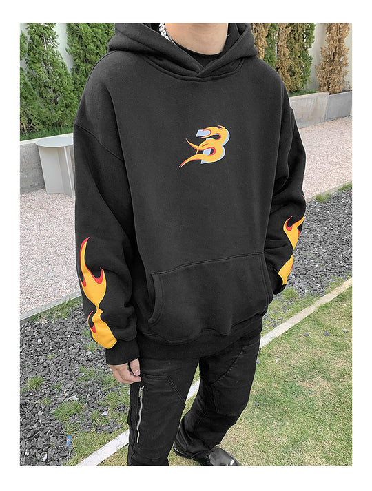 Flame Print Hoodie