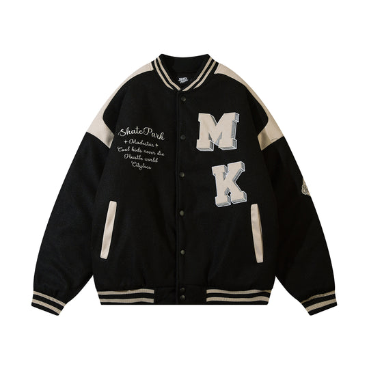 F3F Select Letter Logo Embroidered Varsity Jacket