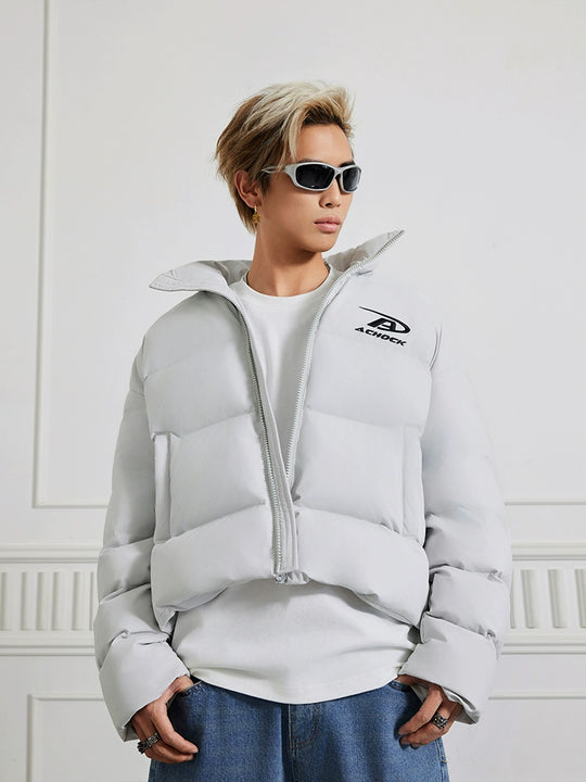 Achock Basic Simple Embroidery Logo Cotton Jacket | Face 3 Face