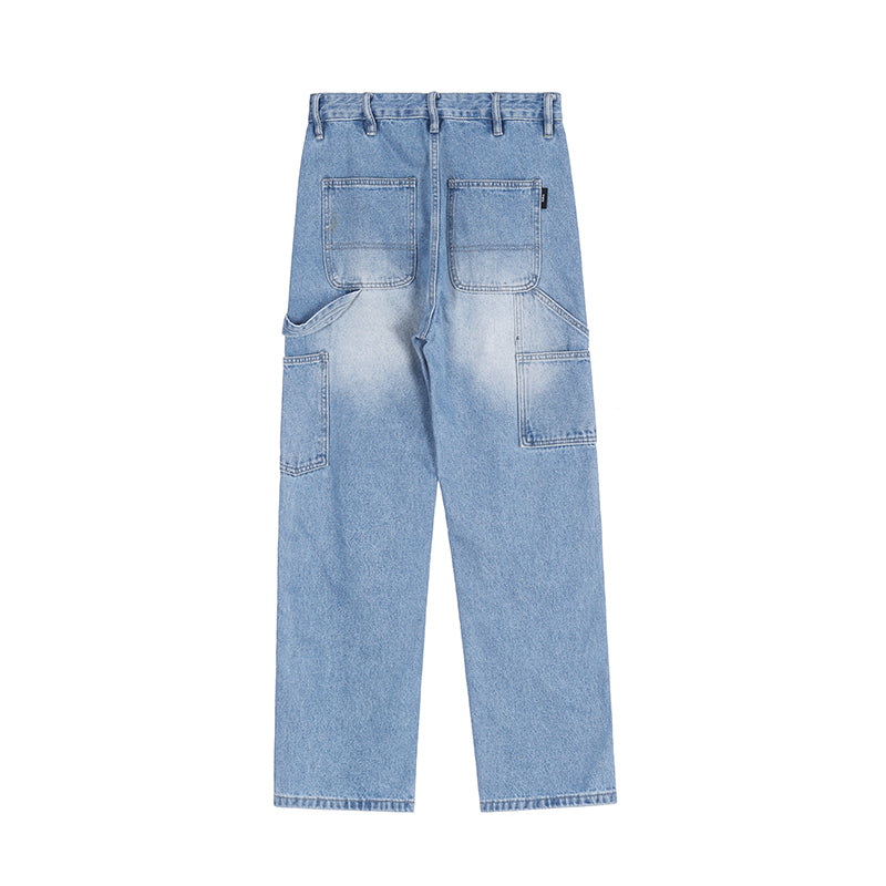Washed Patchwork Denim Jeans