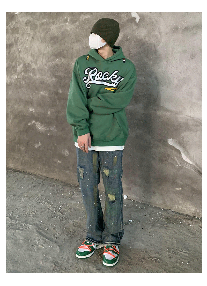 Letter Smile Printing Hoodie