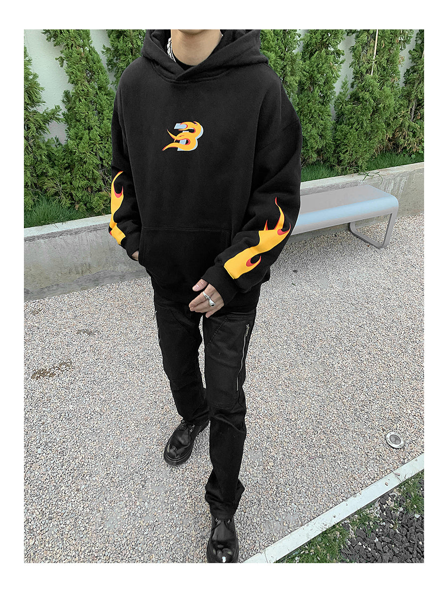 Flame Print Hoodie