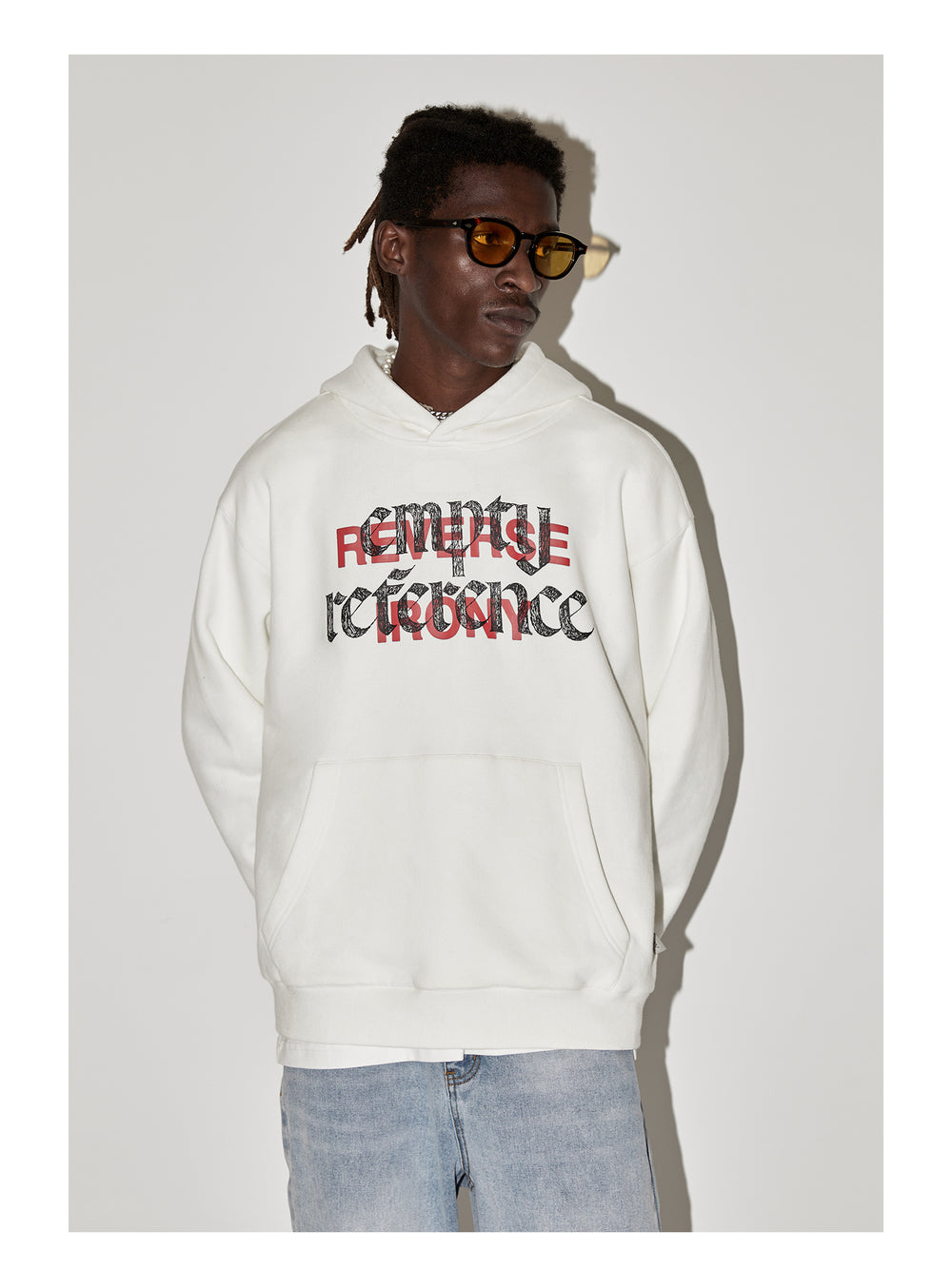 EMPTY REFERENCE Ghosting Logo Print Hoodie