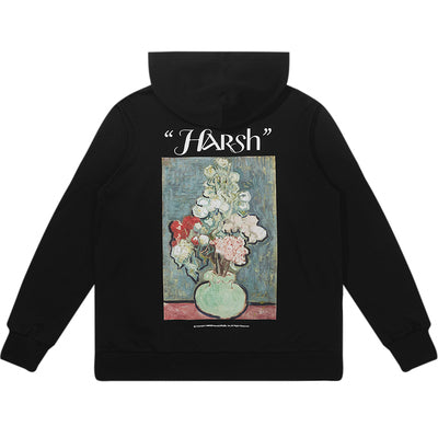 Harsh and Cruel Abstract Floral Print Hoodie