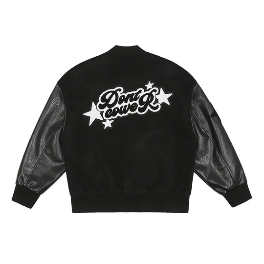 Don't Cower Embroidered Varsity Jacket