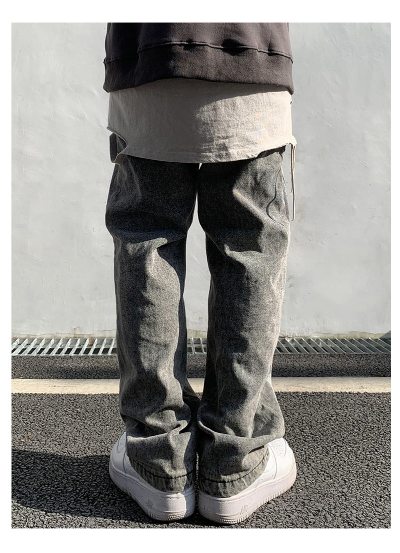 Skull Print Denim Jeans