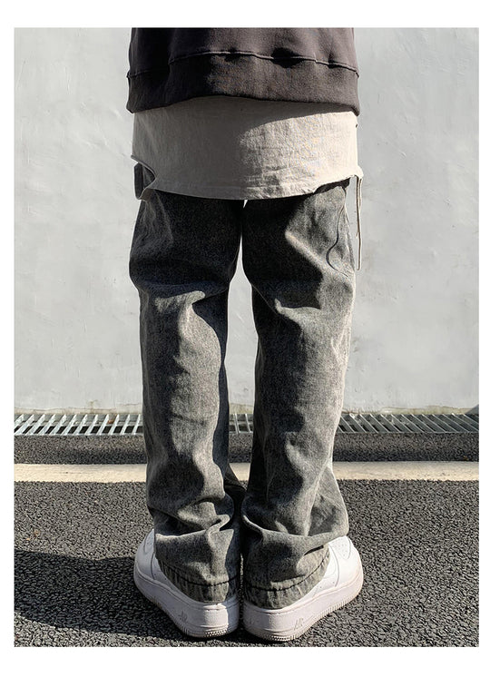 Skull Print Denim Jeans