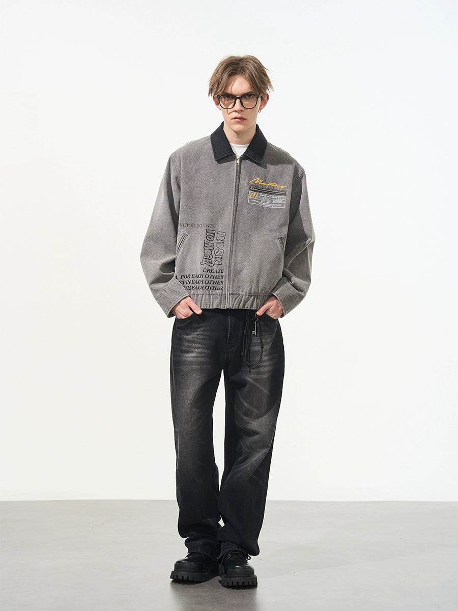 Harsh and Cruel Washed Retro Printed Jacket