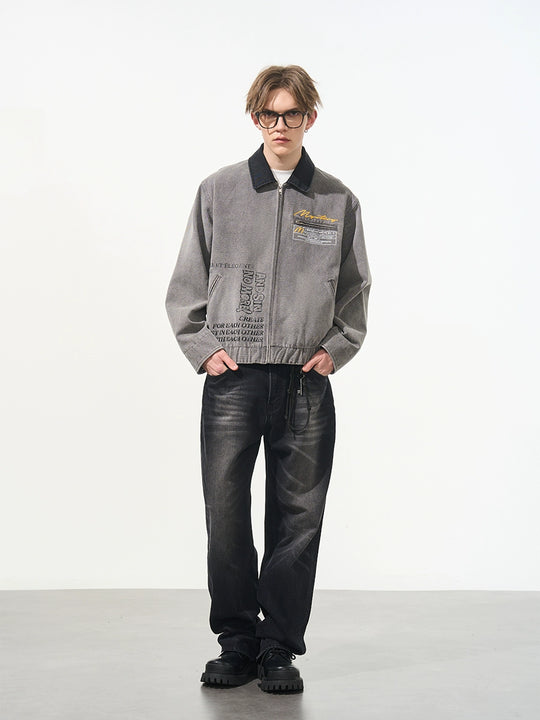 Harsh and Cruel Washed Retro Printed Jacket