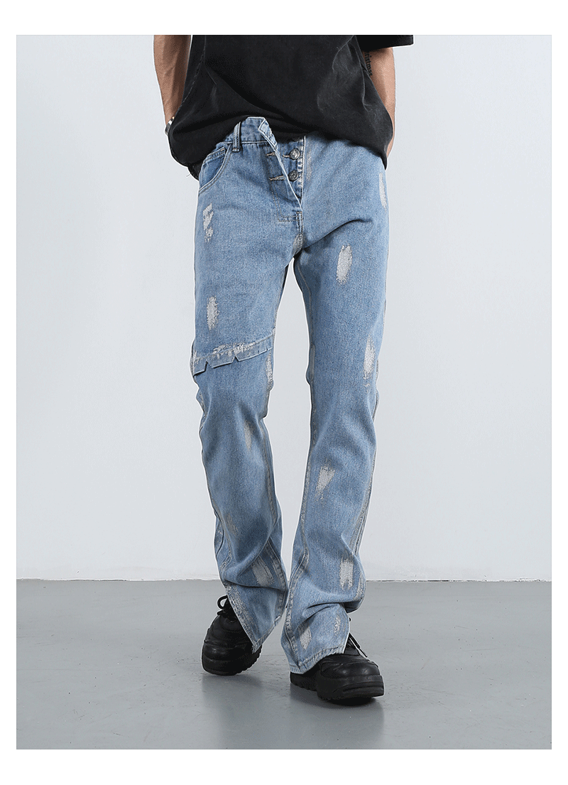 F3F Select Splash Ink Micro Flare Denim Jeans