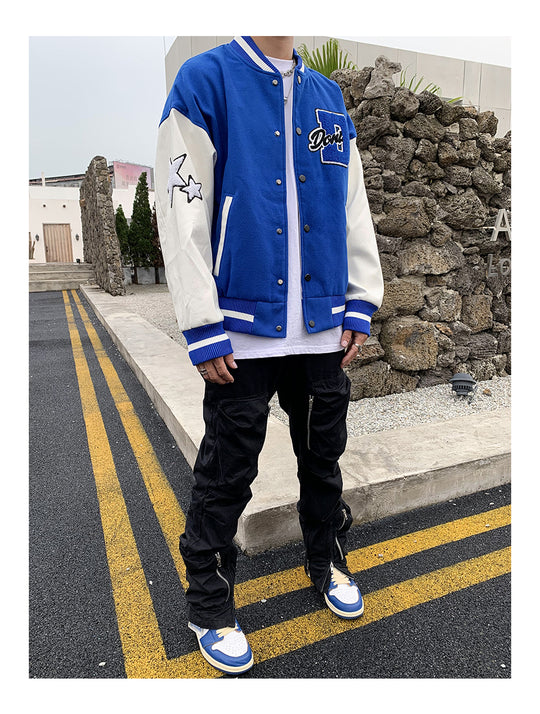 Don't Cower Embroidered Varsity Jacket