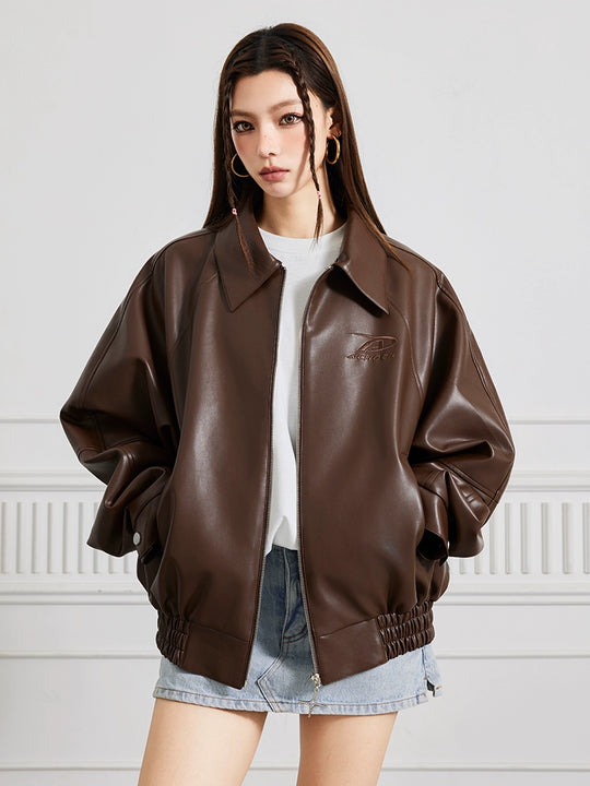 Achock Logo Motorcycle Leather Jacket